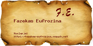 Fazekas Eufrozina névjegykártya